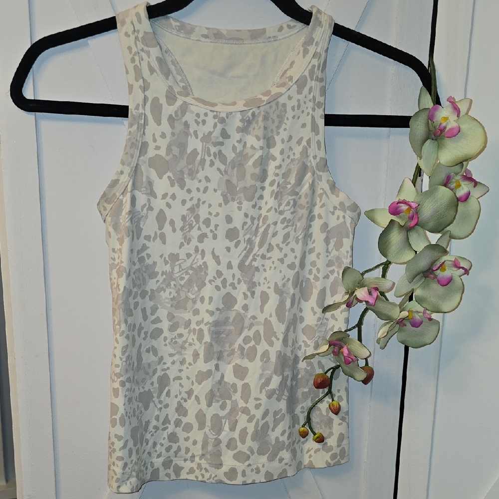 Lululemon Athletica Cream Leopard Print Tank Top